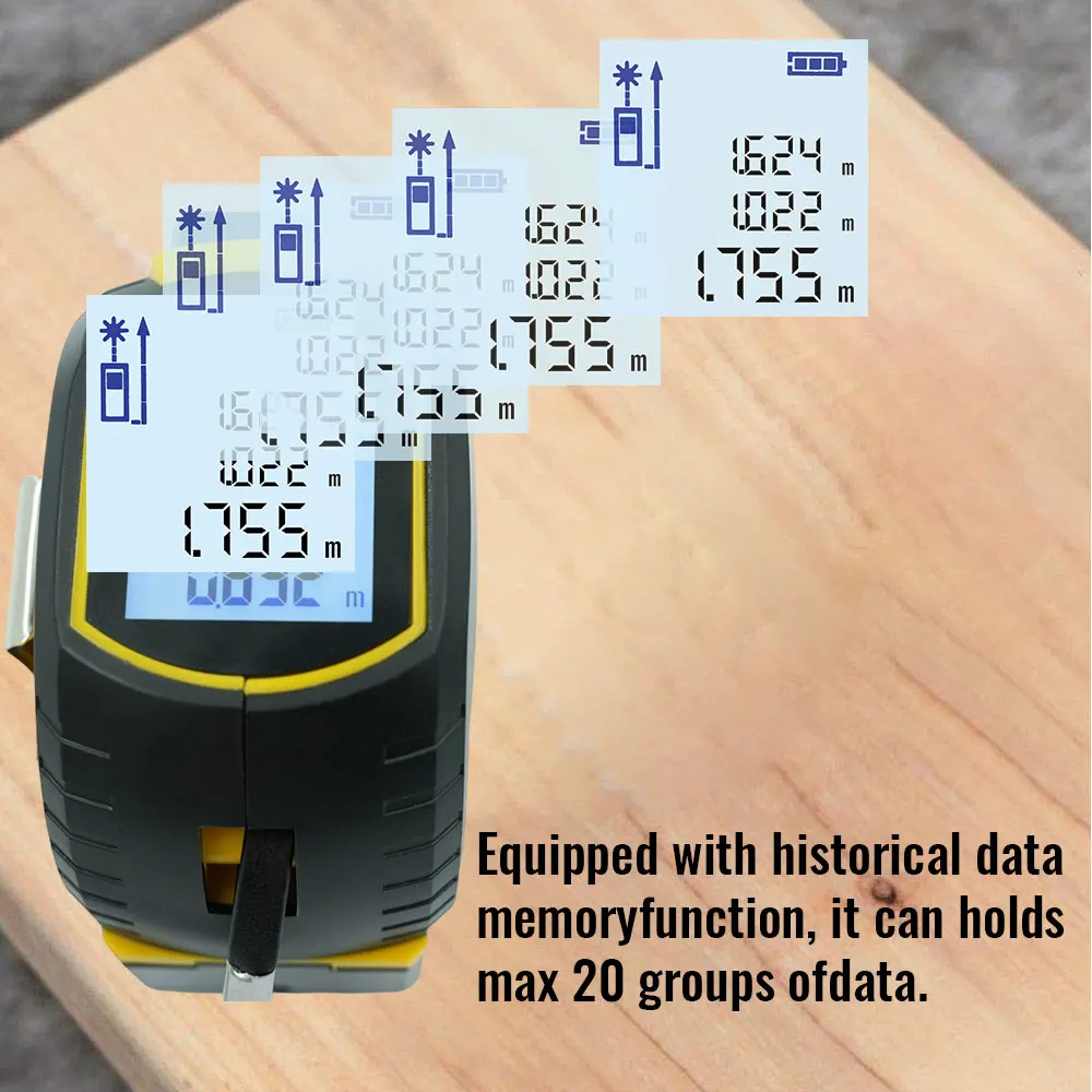 Digital Tape Measure 5M Laser - 2026 ตลับเมตรเลเซอร์รุ่นใหม่ 3-in-1 ตลับเมตรดิจิทัล เครื่องวัดระยะเลเซอร์ความแม่นยำสูง ตลับเมตรเหล็ก