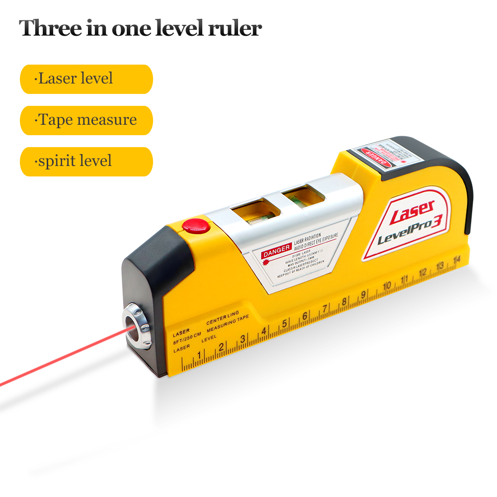 Laser Distance Meter With Bubble Level - ระดับเลเซอร์และเครื่องวัดระยะทางแนวตั้งและแนวนอนเลเซอร์เทป Aligner Bubbles ไม้บรรทัดสําหรับอาคารสวนงานไม้เครื่องมือ