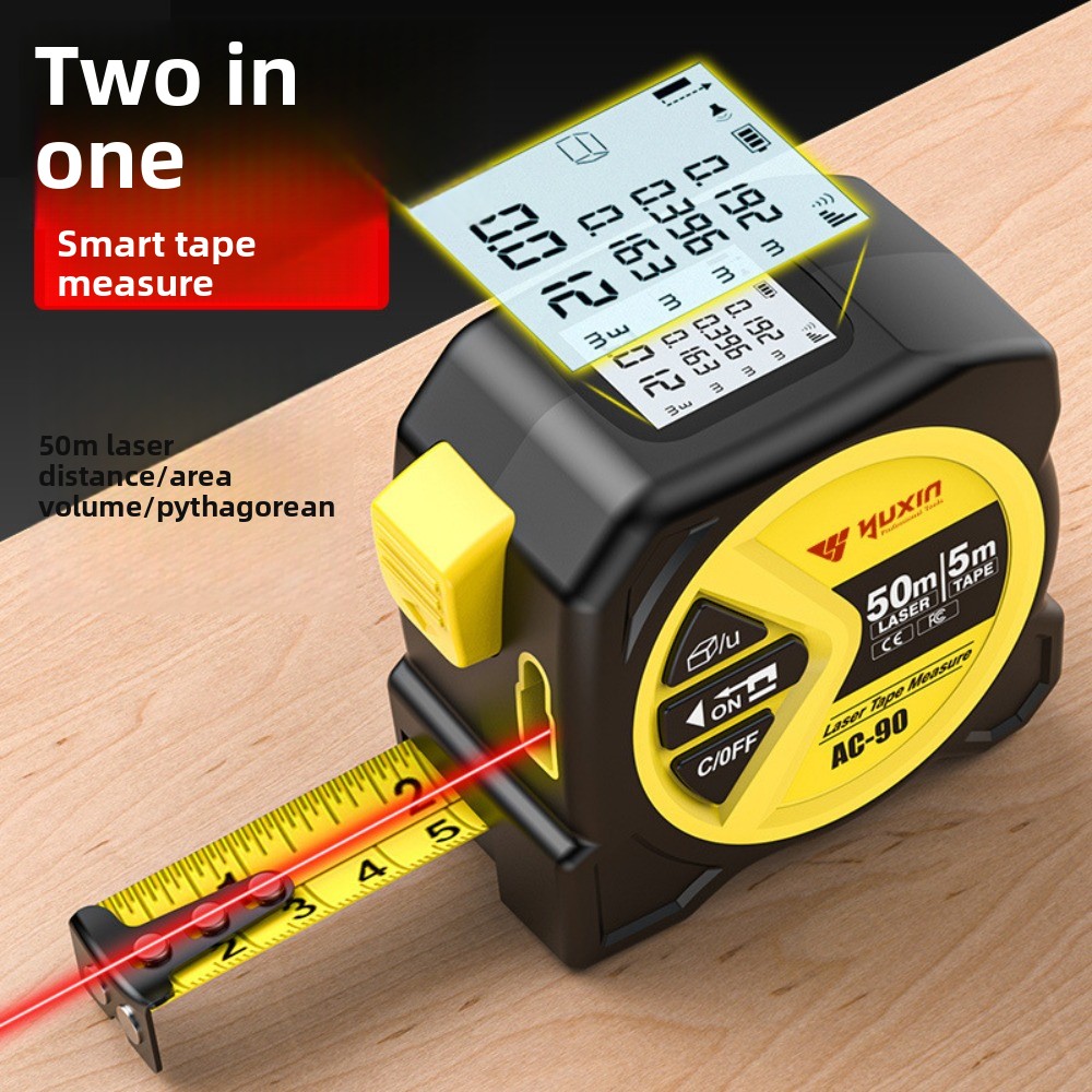 Digital Tape Measure 5M Laser - เครื่องวัดระยะด้วยเลเซอร์ 2 in 1 ระยะ 50
