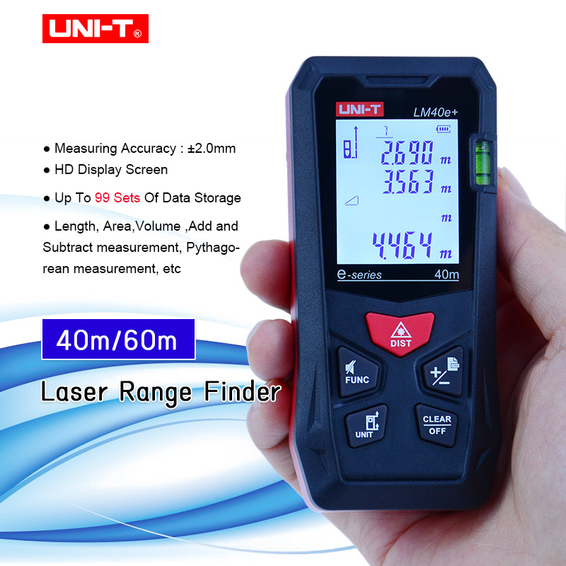 Laser Distance Meter With Bubble Level - UNI-T LM40e+ LM60e+ เครื่องวัดระยะด้วยเลเซอร์ 40 เมตร