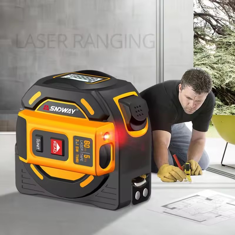Laser Distance Meter 2 In 1 Tape - เครื่องวัดระยะทางดิจิตอล SNDWAY SW-TM40 TM60 เครื่องวัดระยะด้วยเลเซอร์แบบมืออาชีพ เครื่องวัดระยะทางด้วยเลเซอร์