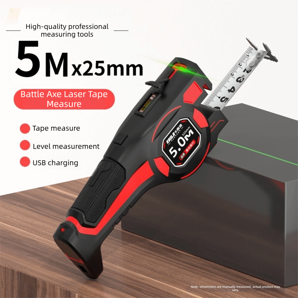 Digital Tape Measure 5M Laser - เครื่องวัดระยะดิจิทัลแบบเลเซอร์ 3-in-1 ชนิดชาร์จไฟได้ 5 เมตร x