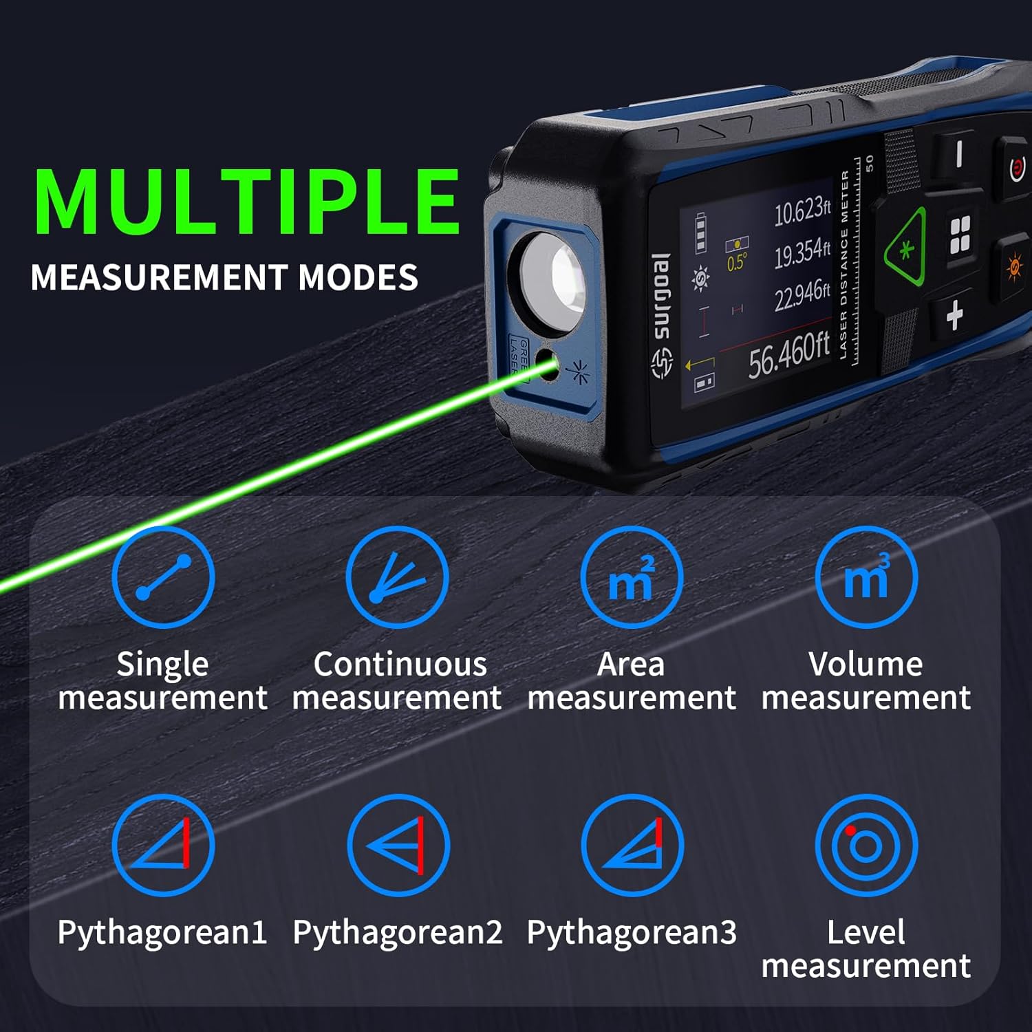 เครื่องวัดระยะด้วยเลเซอร์สีเขี - Laser Distance Meter 100M บทวิจารณ์และราคา