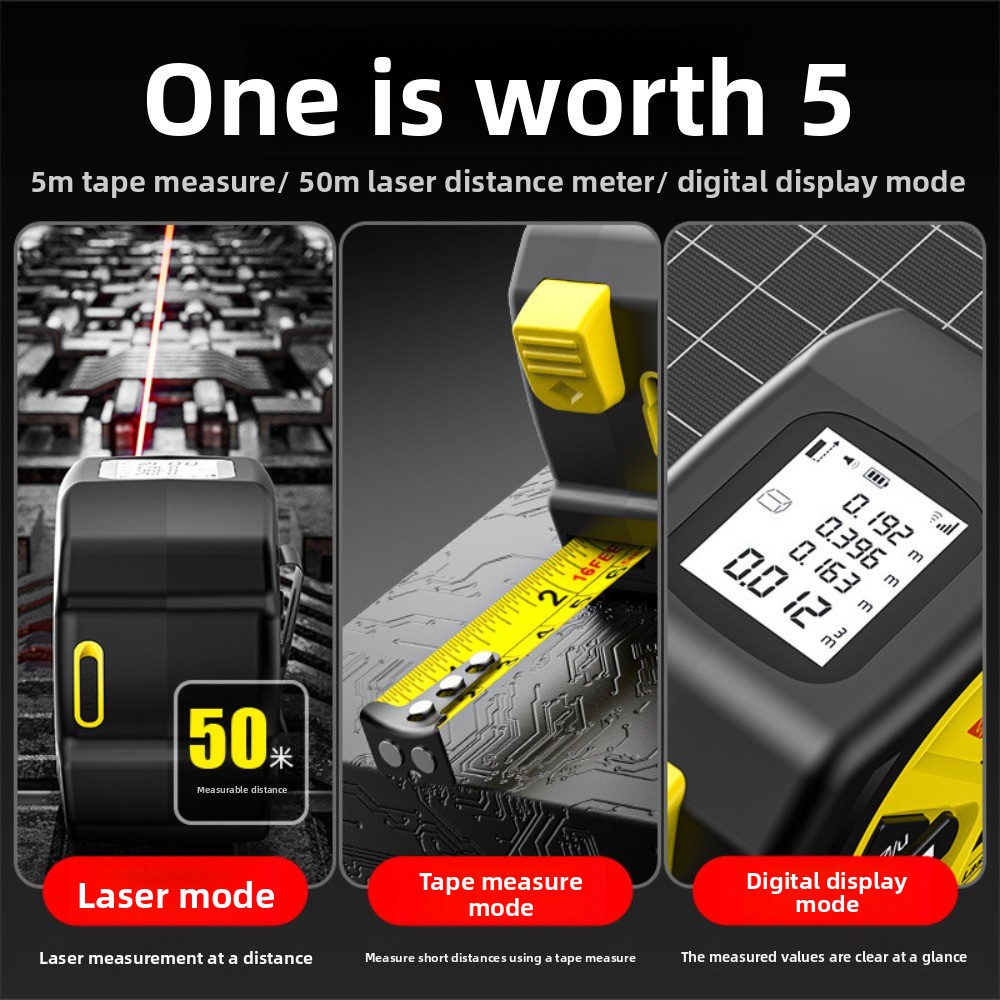เครื่องวัดระยะด้วยเลเซอร์ 2 in - Digital Tape Measure 5M Laser บทวิจารณ์และราคา