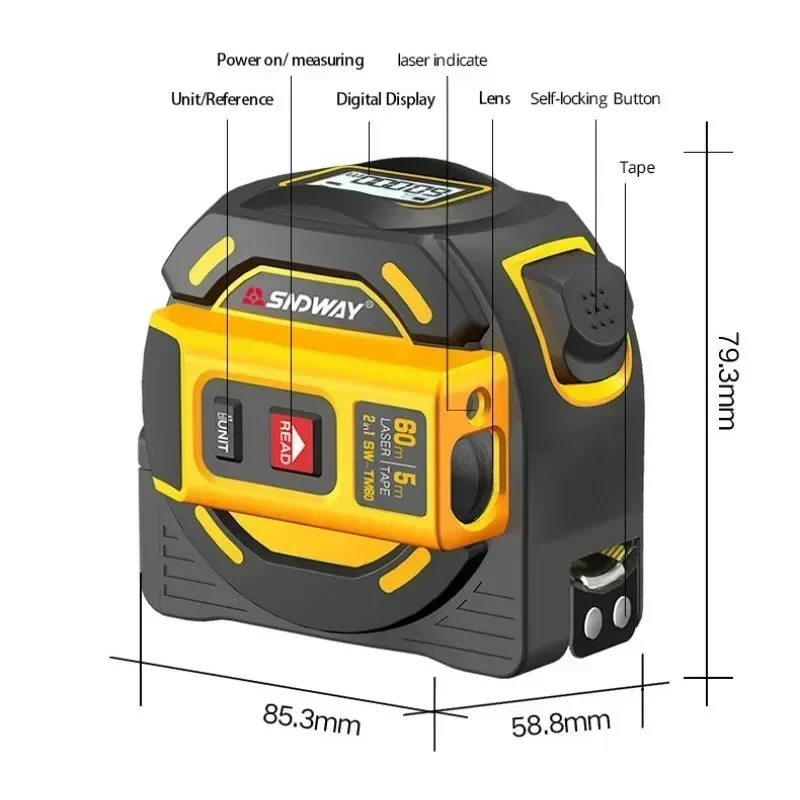 NOYAFA เครื่องวัดระยะด้วยเลเซอ - Laser Distance Meter 2 In 1 Tape บทวิจารณ์และราคา