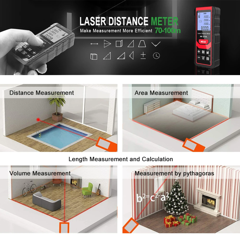 Noyafa เครื่องวัดเมตรเลเซอร์ N - Laser Distance Meter 100M บทวิจารณ์และราคา
