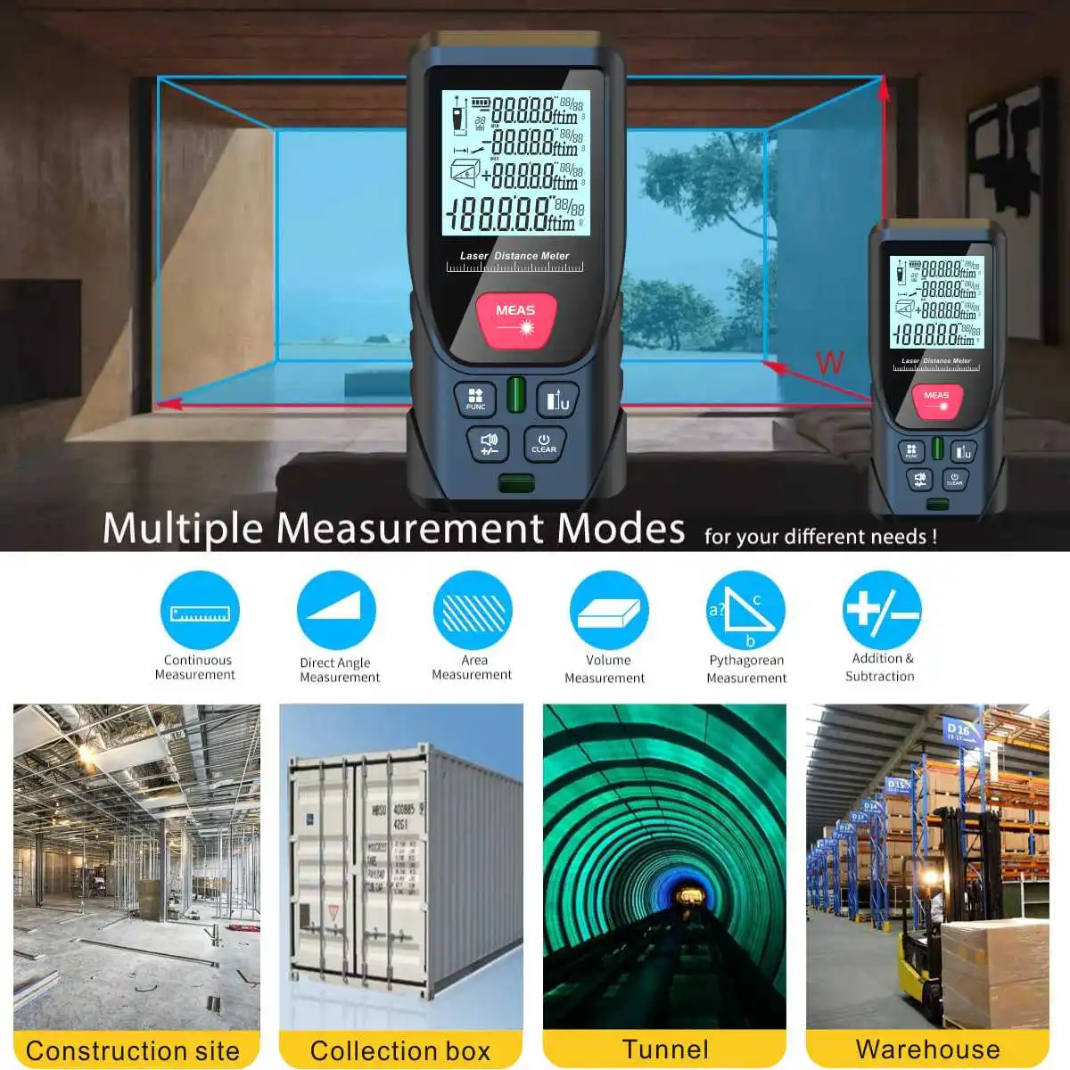 เครื่องวัดเมตรเลเซอร์100เมตรเค - Laser Distance Meter With Bubble Level บทวิจารณ์และราคา