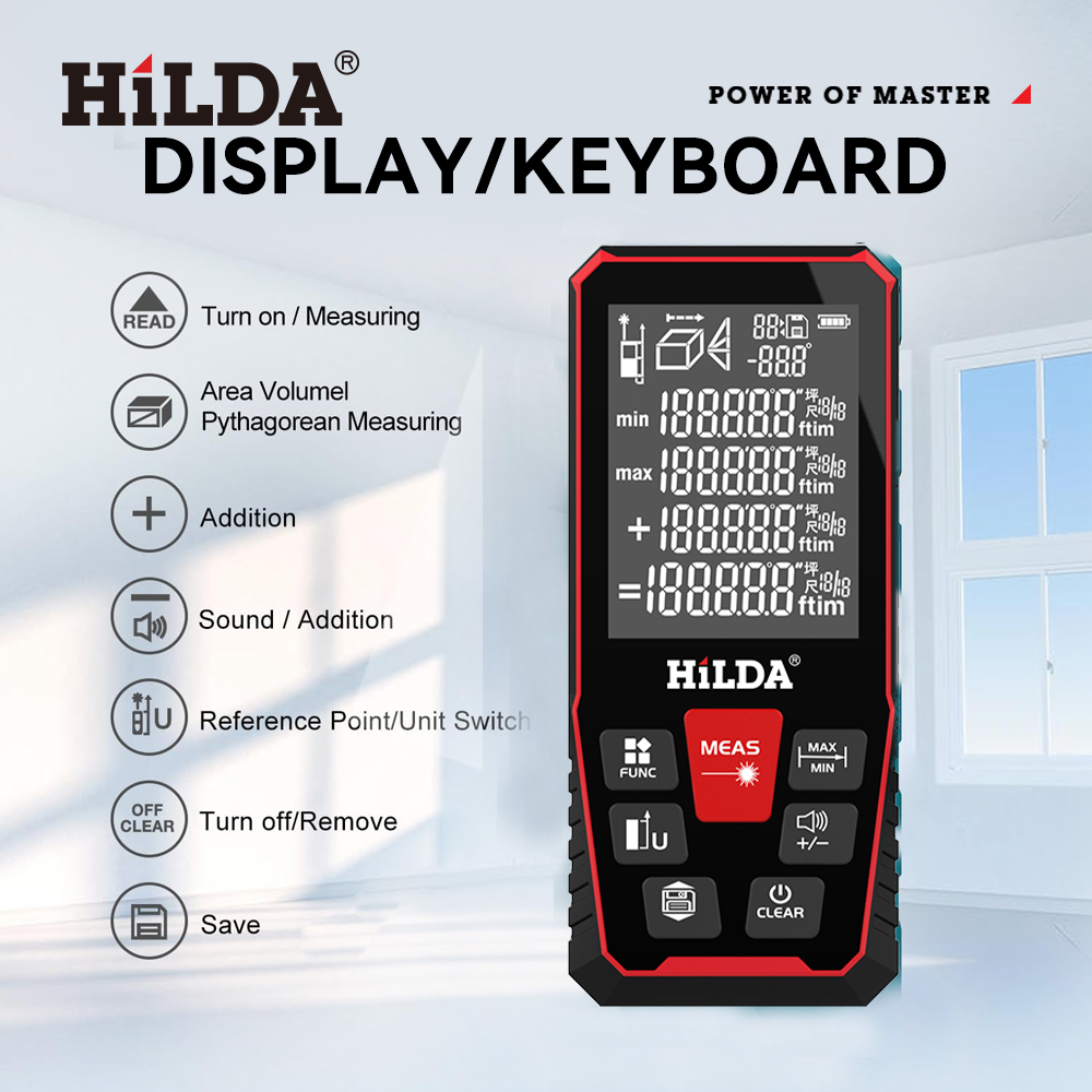 เครื่องวัดระยะทางเลเซอร์ hilda - Laser Distance Meter 100M บทวิจารณ์และราคา