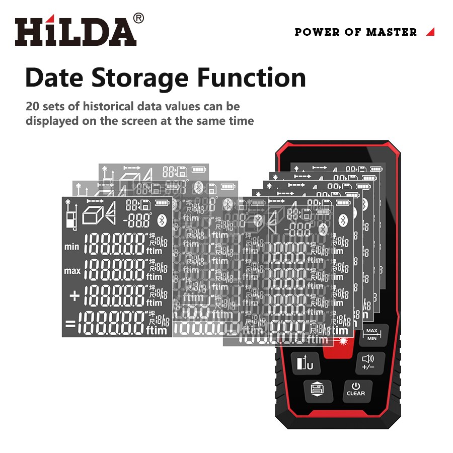 เครื่องวัดระยะทางเลเซอร์ hilda - Laser Distance Meter 100M บทวิจารณ์และราคา