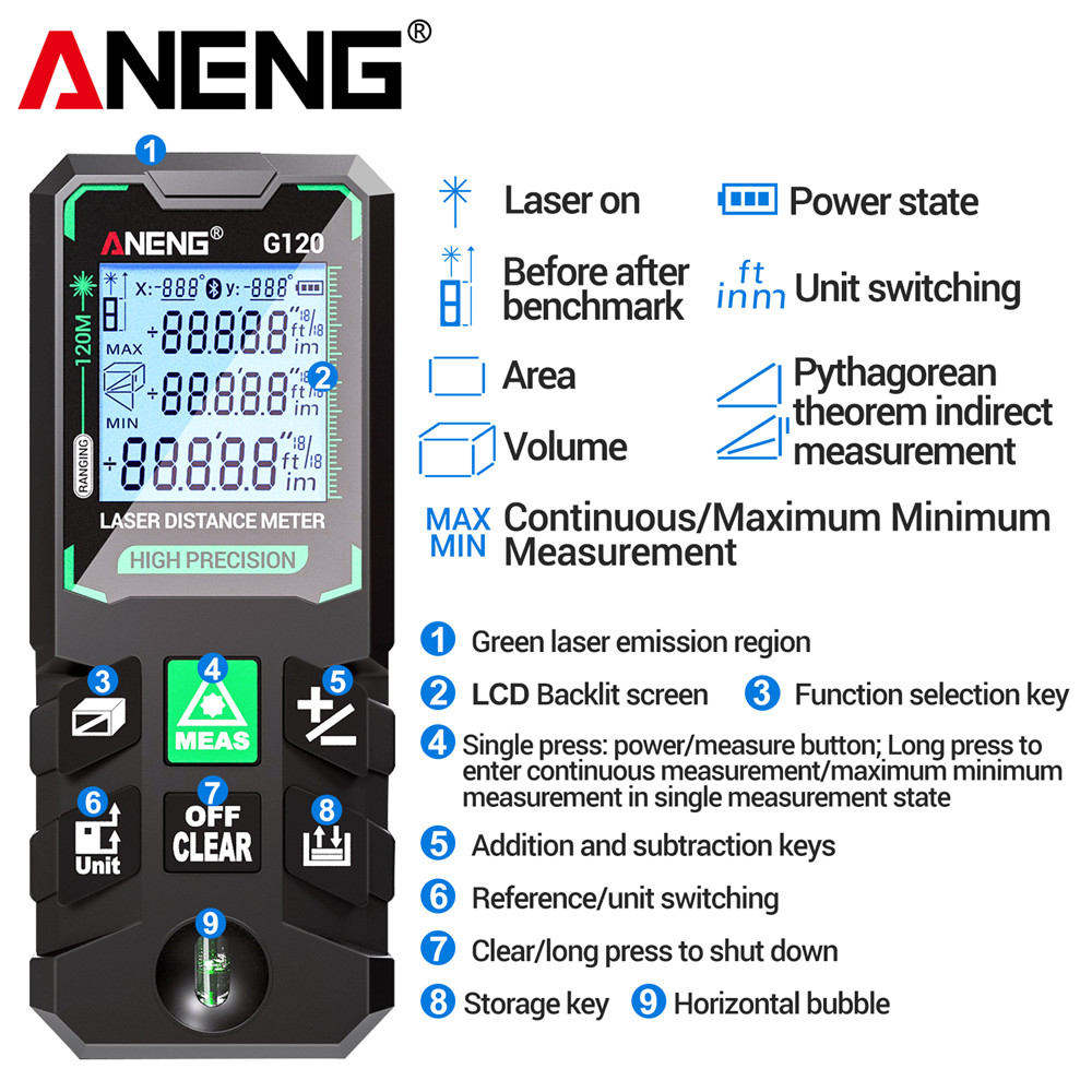 เครื่องวัดระยะทางด้วยเลเซอร์ 1 - Laser Distance Meter 100M บทวิจารณ์และราคา