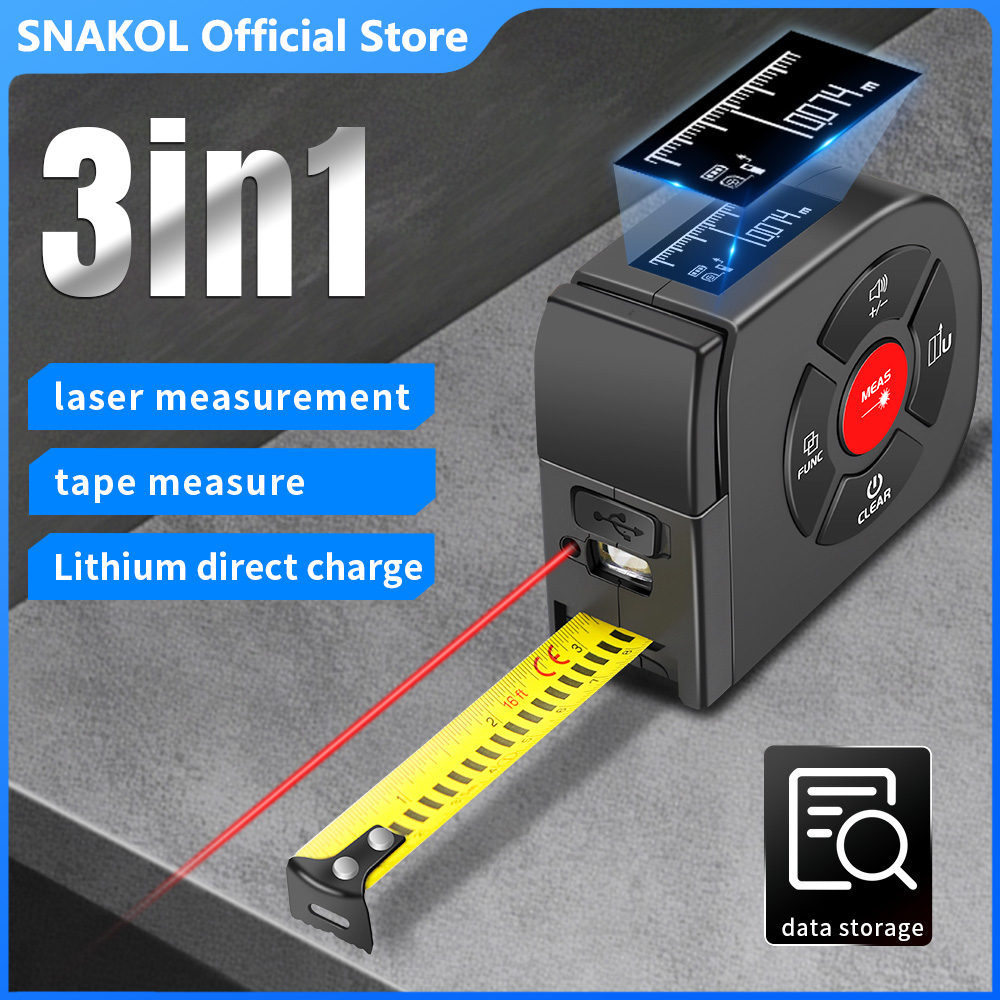 Snakol เทปวัดระยะเลเซอร์ 2-in- - Laser Distance Meter 2 In 1 Tape บทวิจารณ์และราคา