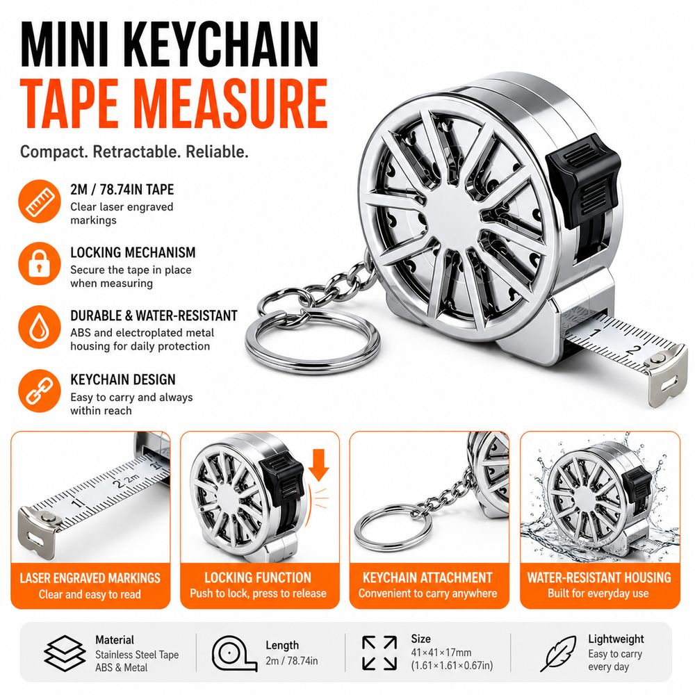 เทปวัดระยะแบบพวงกุญแจ 2 เมตร โ - Mini Laser Measure Keychain บทวิจารณ์และราคา