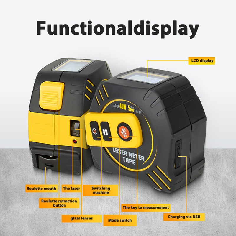 B62B เครื่องวัดระยะด้วยเลเซอร์ - Laser Distance Meter 2 In 1 Tape บทวิจารณ์และราคา