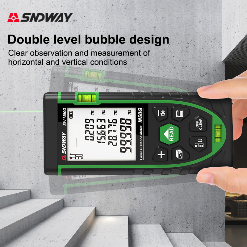 เครื่องวัดระยะทางเลเซอร์ SNDWA - Laser Distance Meter With Bubble Level บทวิจารณ์และราคา