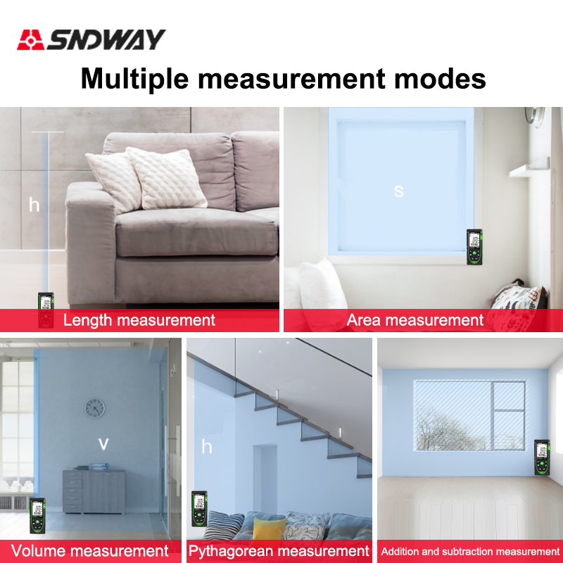 เครื่องวัดระยะทางเลเซอร์ SNDWA - Laser Distance Meter With Bubble Level บทวิจารณ์และราคา