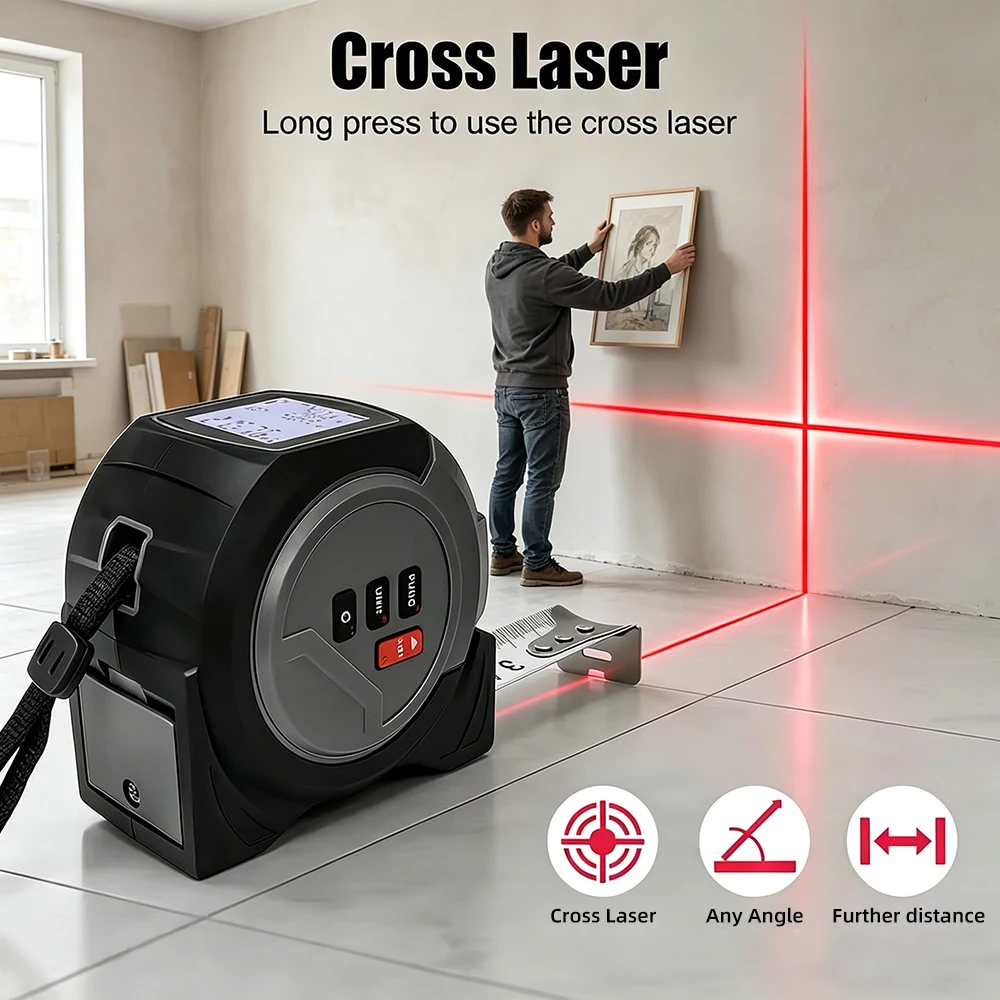 เทปวัดระยะเลเซอร์ 3 in 1 5 เมต - Laser Measure Area Volume Calculator บทวิจารณ์และราคา