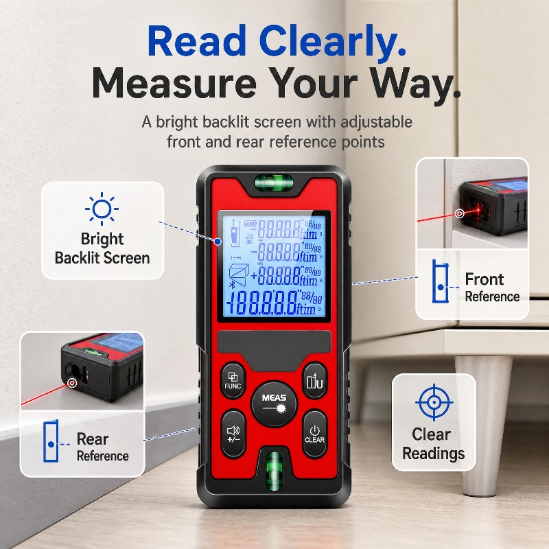 เครื่องวัดระยะด้วยเลเซอร์ 120  - Laser Distance Meter With Bubble Level บทวิจารณ์และราคา