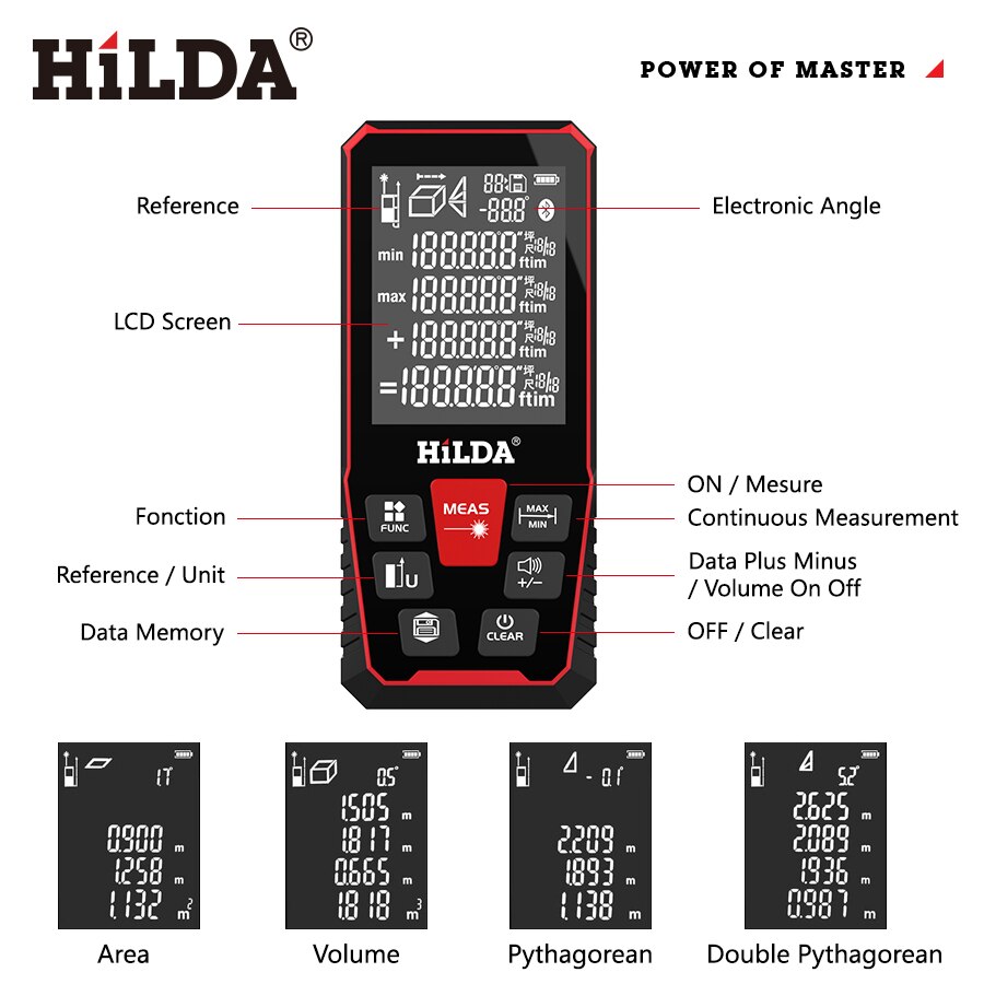 เครื่องวัดระยะทางเลเซอร์ hilda - Laser Distance Meter 100M บทวิจารณ์และราคา