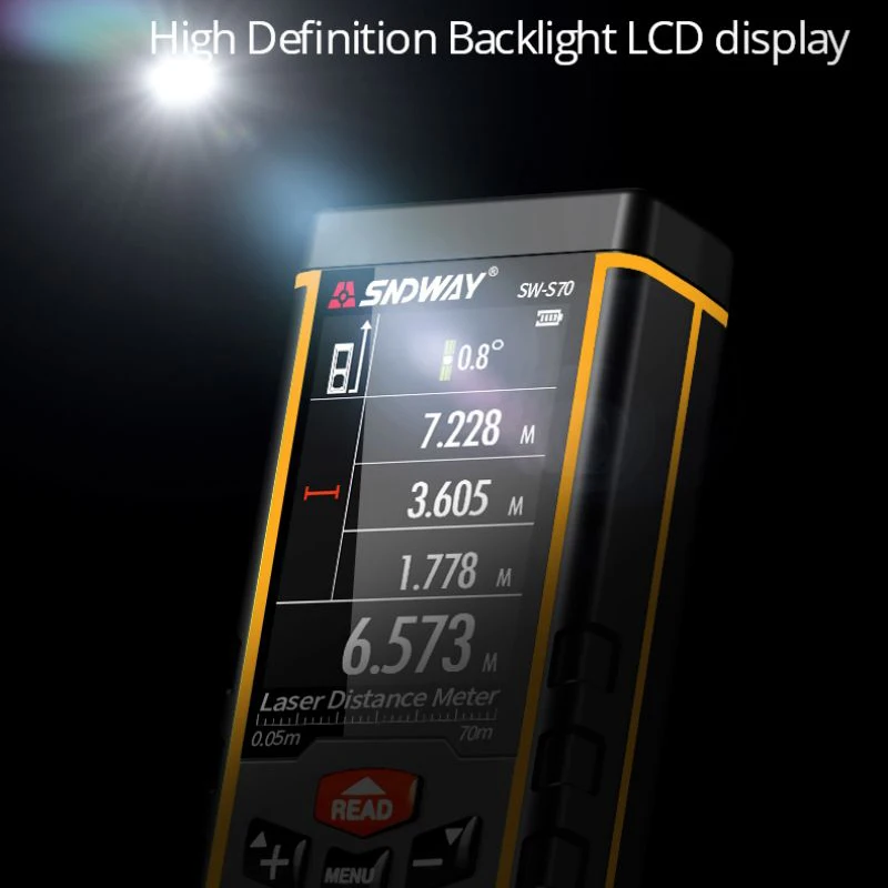 เครื่องวัดระยะทางด้วยเลเซอร์แบ - Laser Measure Area Volume Calculator บทวิจารณ์และราคา