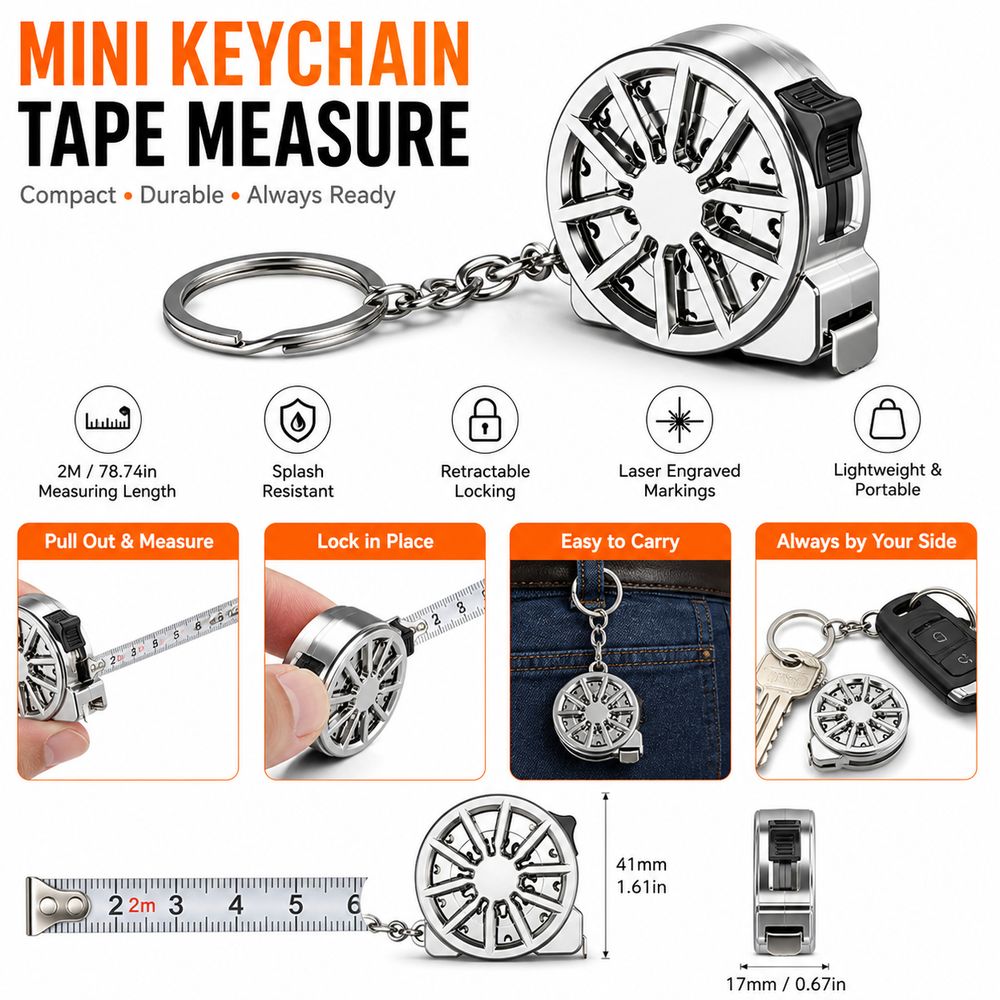 สายวัดขนาดพกพา 2 เมตร โลหะชุบไ - Mini Laser Measure Keychain บทวิจารณ์และราคา