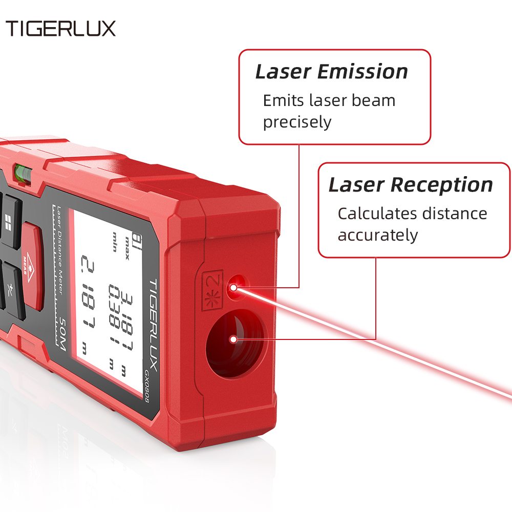 เครื่องวัดระยะด้วยเลเซอร์ 50M  - Laser Distance Meter With Bubble Level บทวิจารณ์และราคา