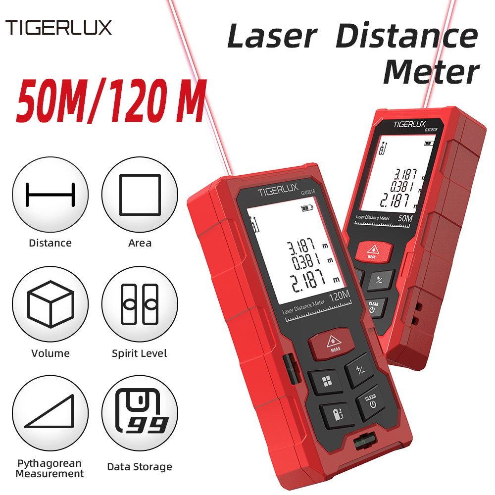 เครื่องวัดระยะด้วยเลเซอร์ 50M  - Laser Distance Meter With Bubble Level บทวิจารณ์และราคา