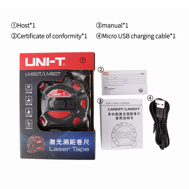UNI-T LM50T LM60T 2 in 1 เทปเล - Laser Distance Meter 2 In 1 Tape บทวิจารณ์และราคา