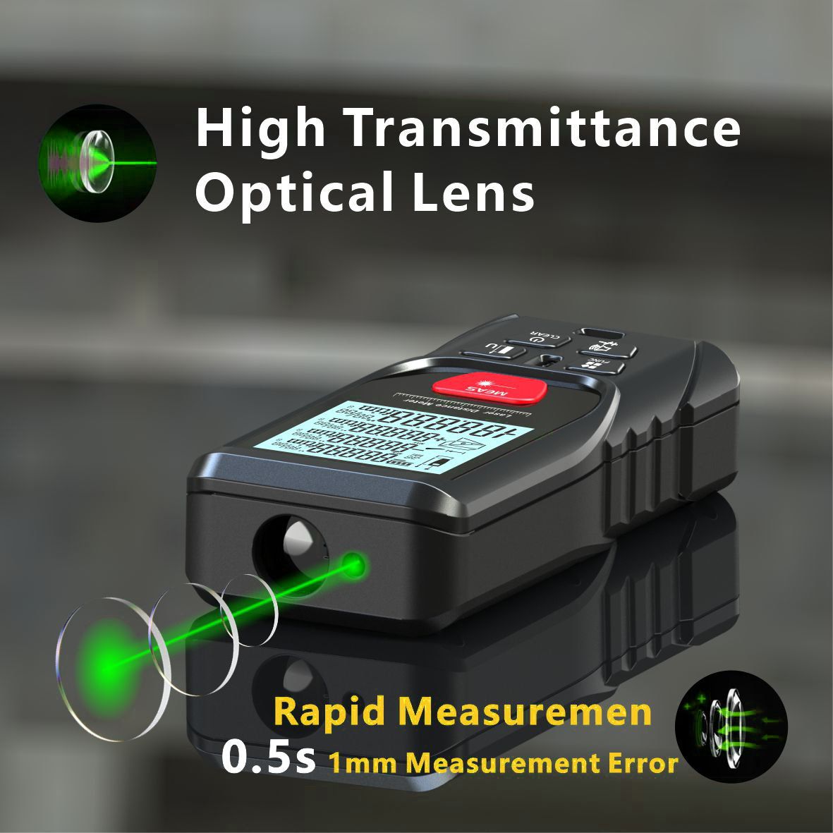 เลเซอร์เมตรแสงเลเซอร์สีเขียวเท - Laser Distance Meter With Bubble Level บทวิจารณ์และราคา